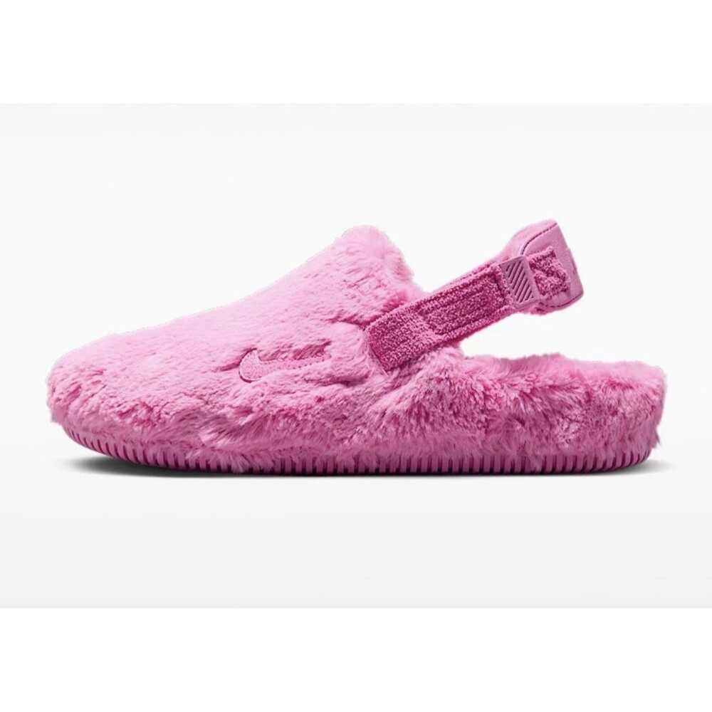 Nike Calm Mule Slide Fur Playful Pink FZ3119-600 WMNS SIZE 9